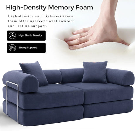 Modular Folding Convertible Corduroy Sofa Bed - Omega Lifestyles