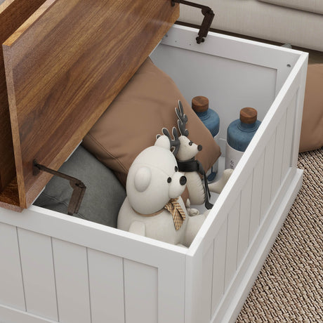 Farmhouse Style Square Coffee Table With Lift Top Storage - Sleep Galleria