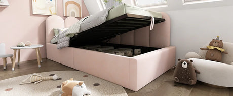 Pink Velvet Upholstered Twin Storage Daybed With Metal Frame - Omega Lifestyles
