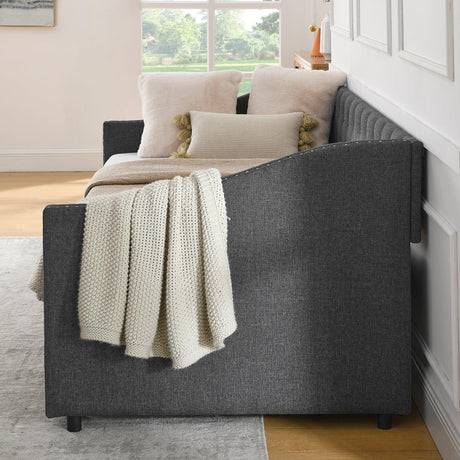 Twin Upholstered Tufted Daybed With Storage Drawers - Omega Lifestyles