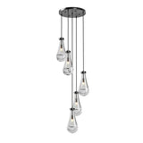 5-Light Adjustable Raindrop Glass Cluster Pendant Chandelier - Omega Lifestyles