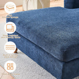 Medium Firm Chenille Upholstery Foam Large Chaise Lounge - Omega Lifestyles