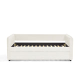 Twin Upholstered Boucle Daybed With Functional Trundle - Omega Lifestyles