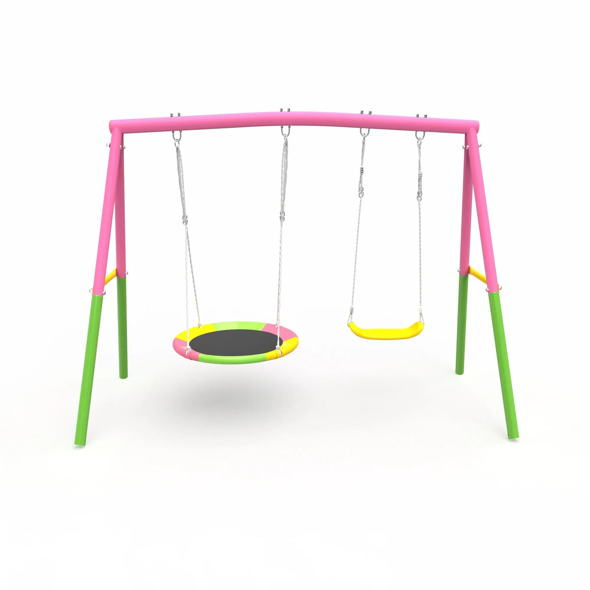Heavy-Duty Steel A-Frame Outdoor Backyard Swing Set - Omega Lifestyles