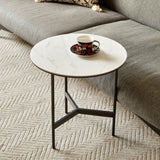 Small Round Waterproof Sintered Stone End Table - Omega Lifestyles
