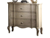 Antique Taupe Synthetic Wood Three-Drawer Nightstand - Omega Lifestyles