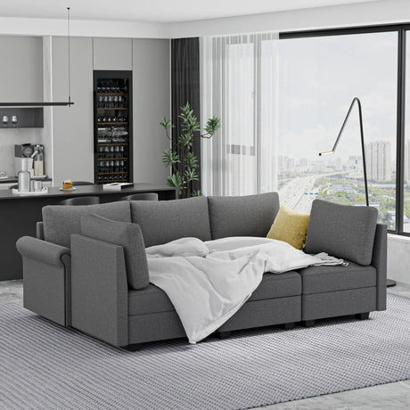 Modular 5-Seater Chaise Lounge Memory Foam Sofa - Omega Lifestyles