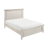Queen Farmhouse White Wood Panel Bed Frame - Omega Lifestyles