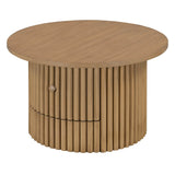 Round Farmhouse Coffee Table With Drawer - Sleep Galleria