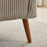 Corduroy Upholstered Modern Gray Loveseat Sofa With Walnut Legs - Omega Lifestyles