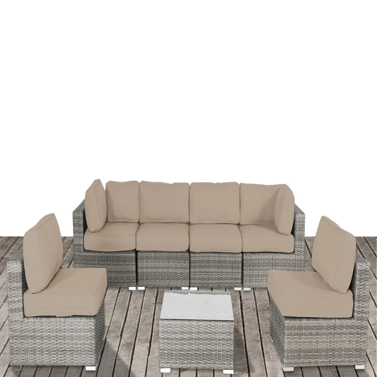 Luxury All-Weather Grey Wicker Outdoor Patio Sofa Set - Omega Lifestyles