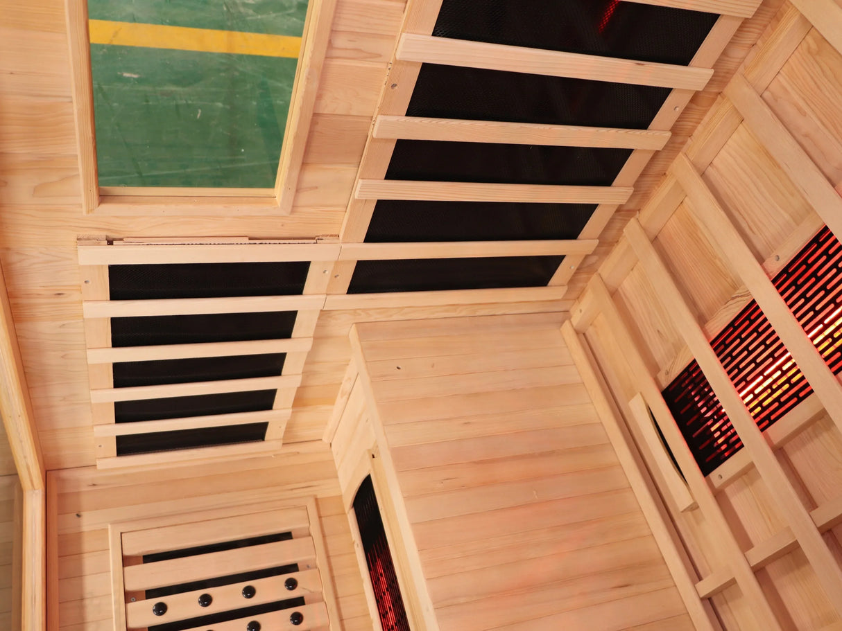 2 to 3 Person Hemlock Wood Low EMF Far Infrared Sauna - Omega Lifestyles