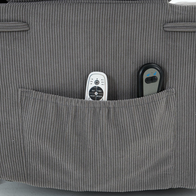 Medium-Firm Corduroy Remote-Controlled Heating Massage Recliner - Omega Lifestyles