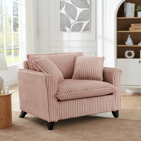 Corduroy Foam Lazyman Single-Person Sofa Chair Pink - Omega Lifestyles