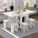 Space Saving Folding Drop Leaf Dining Table With Chairs - Omega Lifestyles