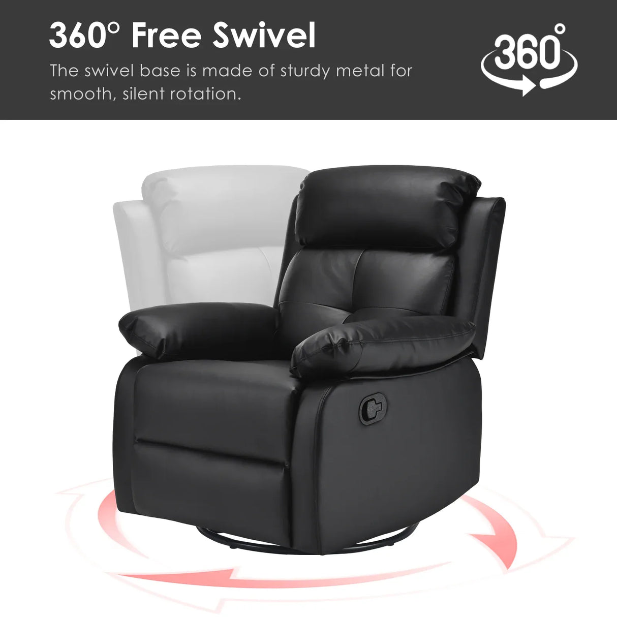 Small Space Swivel Rocker Recliner Chair With Metal Frame - Omega Lifestyles