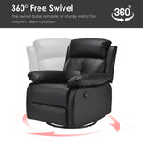Small Space Swivel Rocker Recliner Chair With Metal Frame - Omega Lifestyles