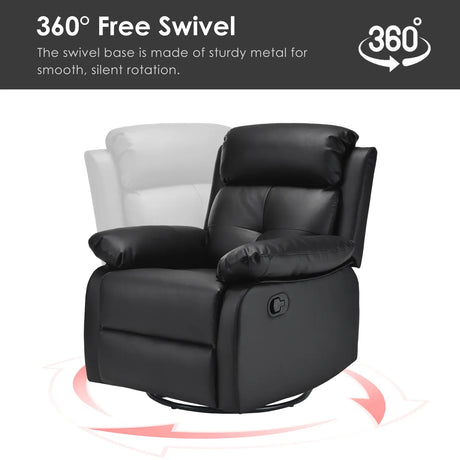 Small Space Swivel Rocker Recliner Chair With Metal Frame - Omega Lifestyles