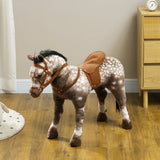 Realistic Ride-On Horse Toy With Saddle And Sound - Omega Lifestyles