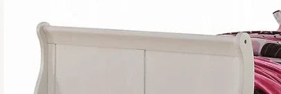 Full White Synthetic Wood Sleigh Bed Frame - Omega Lifestyles