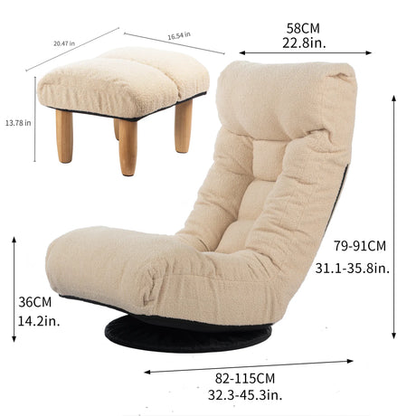 Adjustable Japanese Style Reclining Cotton Sofa Chair - Omega Lifestyles