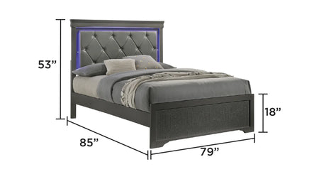 Modern Upholstered King Size Bed Frame With LED Lighting - Omega Lifestyles