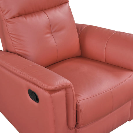 Red Genuine Leather Swivel Glider Reclining Chair - Omega Lifestyles