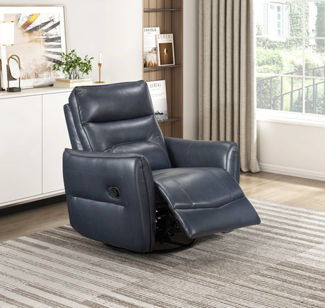 Top Grain Leather Swivel Recliner Chair With Wood Frame - Omega Lifestyles