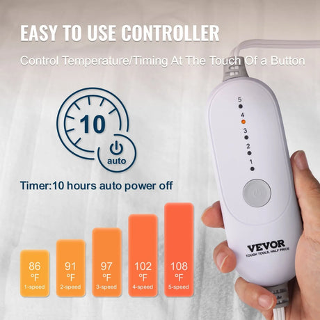 King Heated Electric Coral Fleece Mattress Pad Auto Off - Omega Lifestyles