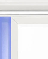 Modern White LED Mirror With Synthetic Wood Frame - Omega Lifestyles