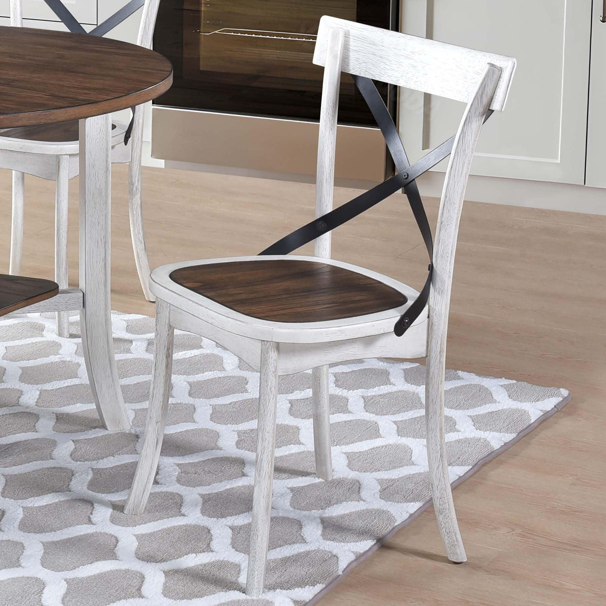 5-Piece Round Dining Set With X-Back Chairs - Omega Lifestyles