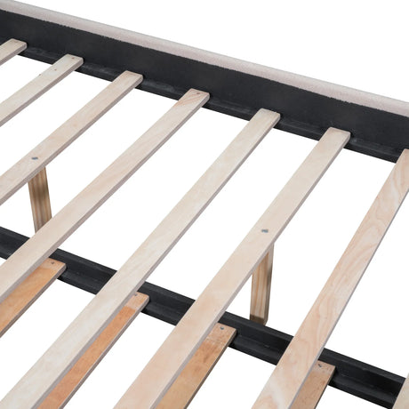 Queen Teddy Fleece Upholstered Platform Bed With Trundle - Omega Lifestyles