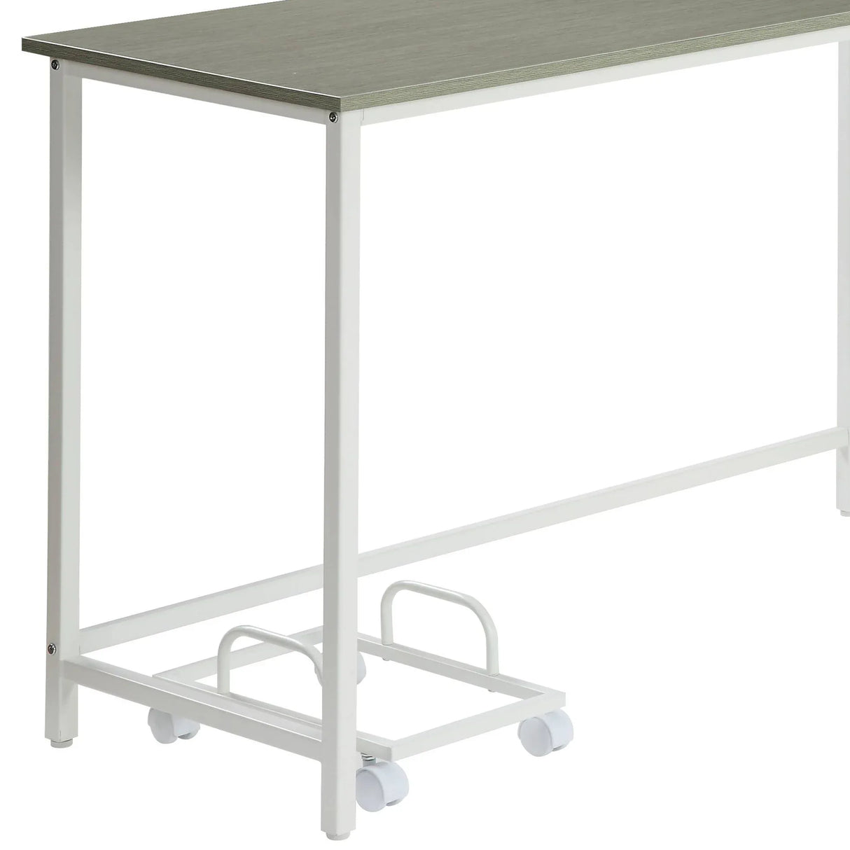 Space-Saving L-Shape Gray White Computer Desk With Storage - Omega Lifestyles