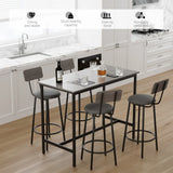 Bar Table Set With 4 PU Upholstered Soft Seat Stools - Omega Lifestyles