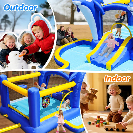 8-in-1 Inflatable Water Park Slide Trampoline Playhouse - Omega Lifestyles