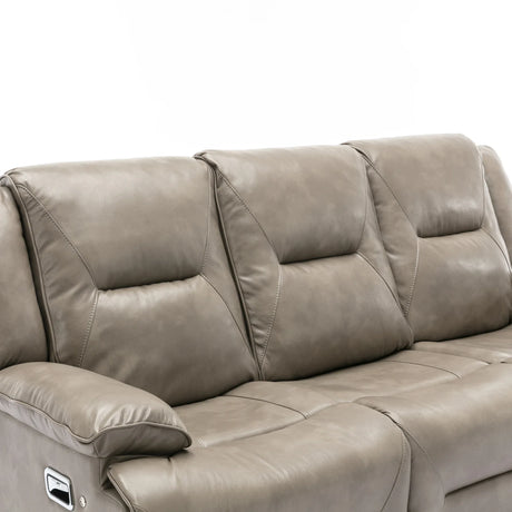Modern 3-Seater Grey Leather Gel Recliner Chair With LED Light - Omega Lifestyles
