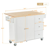 Rolling Mobile Kitchen Island With Solid Wood Top And Storage Cabinet - Omega Lifestyles