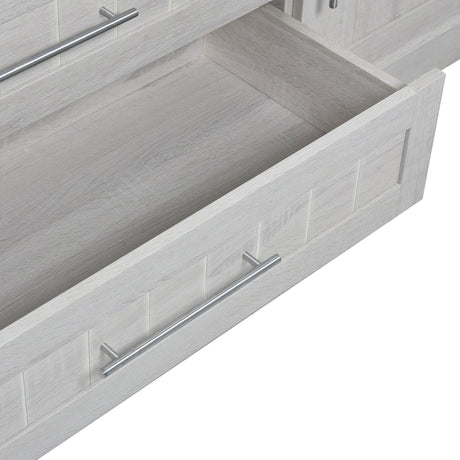 Classic White Solid Wood 4 Door Wardrobe With Drawers - Omega Lifestyles