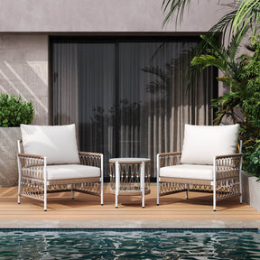 3-Piece Bohemian Outdoor Furniture Set With Lounge Chairs - Omega Lifestyles