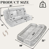 Medium-Soft Adjustable Loveseat Lazy Sofa With Chenille Upholstery - Omega Lifestyles