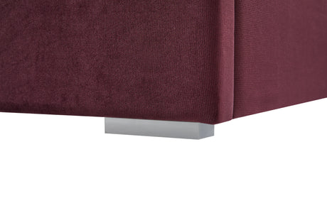 King Velvet Wingback Upholstered Platform Bed Frame - Omega Lifestyles