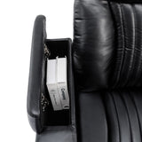 Power Swivel PU Leather Recliner Chair With Tray Table - Omega Lifestyles