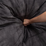 Modern Black Velvet Swivel Gliding Recliner Chair With Phone Holder - Omega Lifestyles