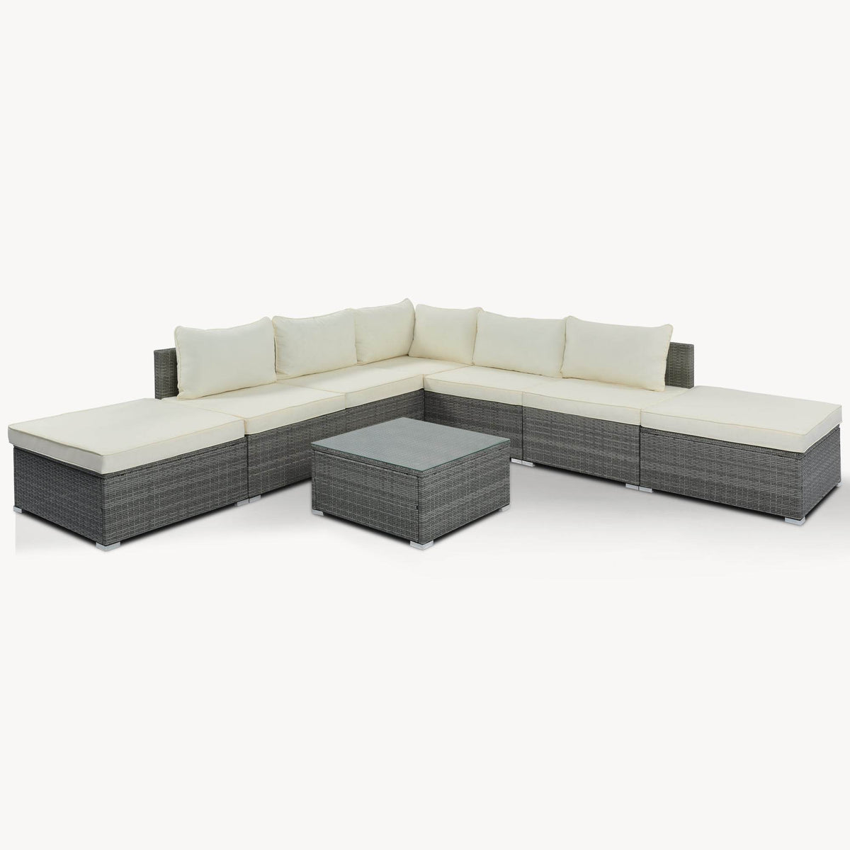 8-Piece Outdoor Wicker Sofa Set With Cushions