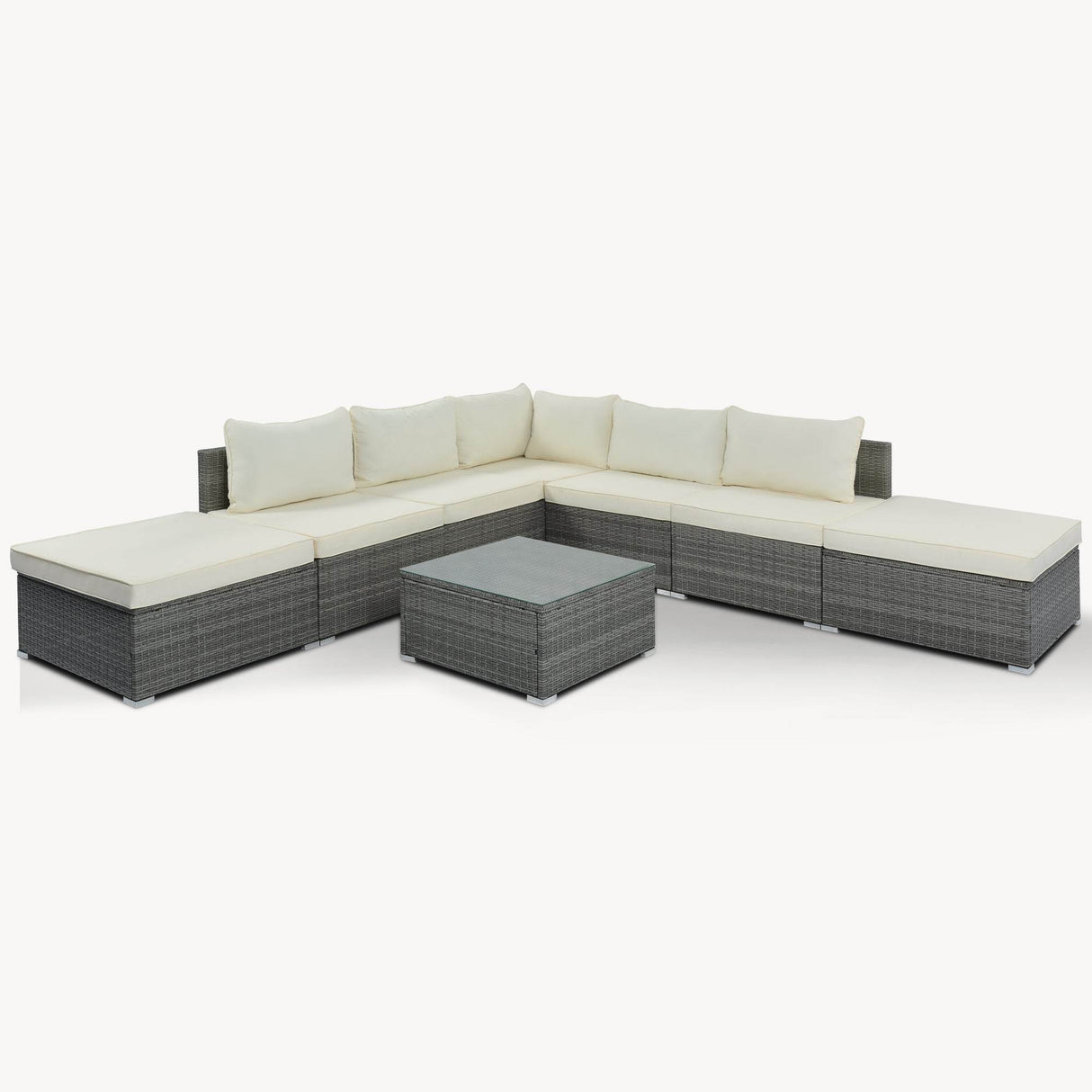 8-Piece Outdoor Wicker Sofa Set With Cushions