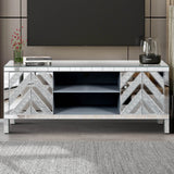 47-Inch Mirrored Dual Door TV Media Console - Sleep Galleria