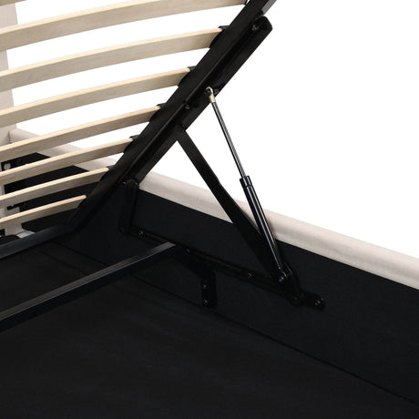 Queen Upholstered Platform Bed With Hydraulic Storage System - Omega Lifestyles