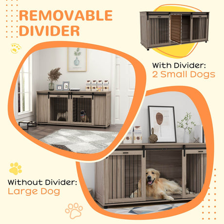 Modern Multipurpose Dog Crate Furniture With Storage - Sleep Galleria