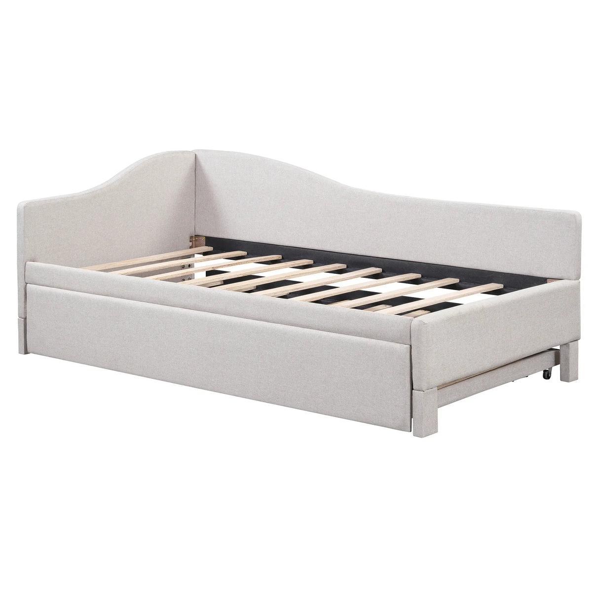 Twin Upholstered L-Shaped Daybed With Pop-Up Trundle - Omega Lifestyles