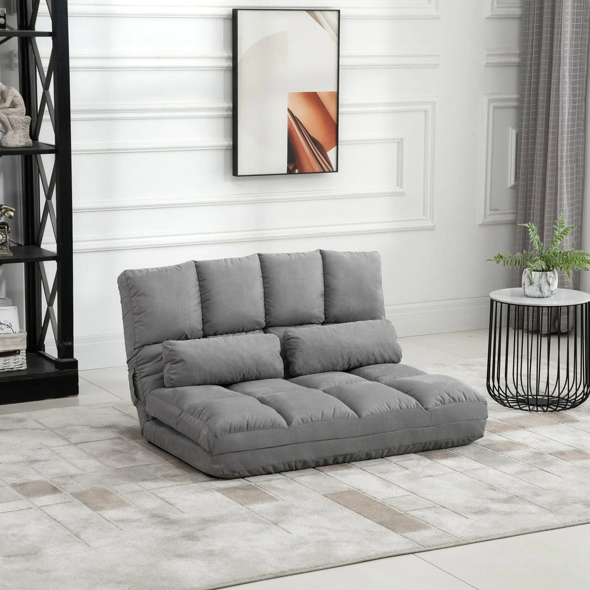Adjustable Folding Floor Sofa Chair With Two Pillows - Omega Lifestyles